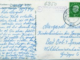 Postkarte 1957 Rückseite